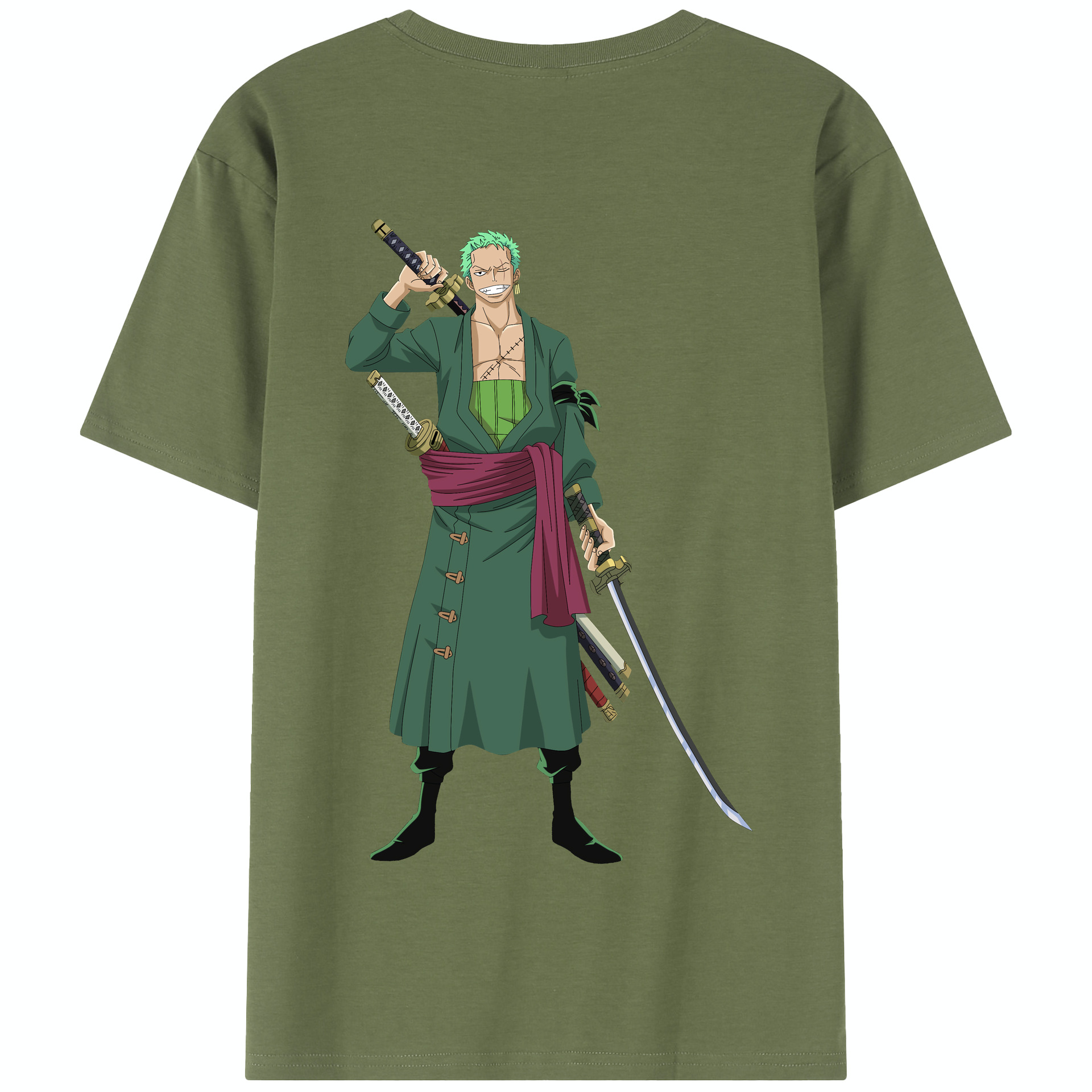 ワンピース ロロノア・ゾロ ONE PIECE Roronoa Zoro 綿100％半袖Tシャツ（背面プリント）